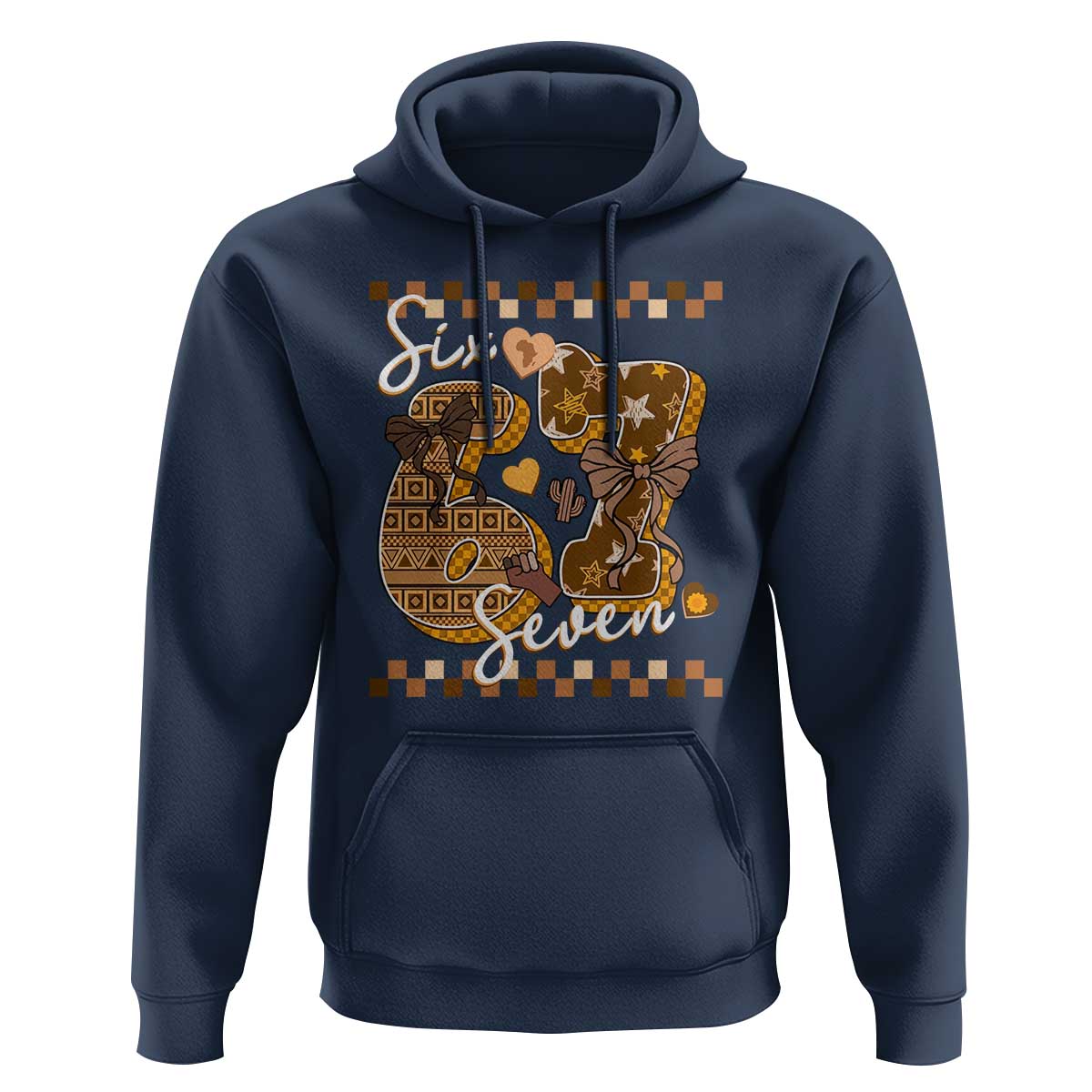 Funny African American Melanin Gift Hoodie Six Seven Meme