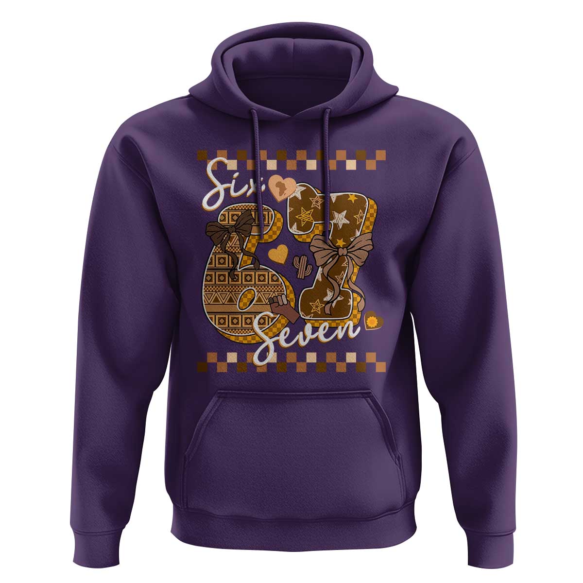 Funny African American Melanin Gift Hoodie Six Seven Meme