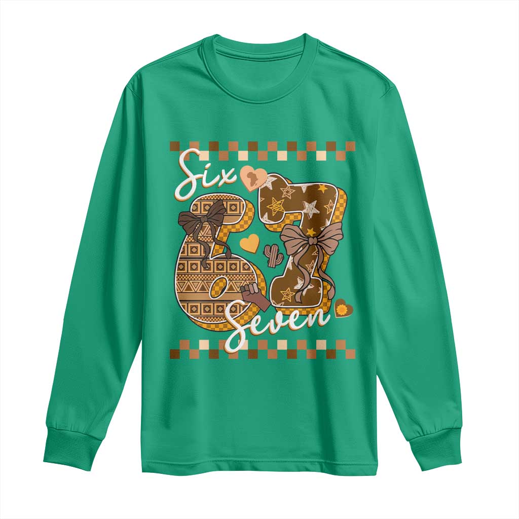 Funny African American Melanin Gift Long Sleeve Shirt Six Seven Meme