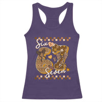 Funny African American Melanin Gift Racerback Tank Top Six Seven Meme
