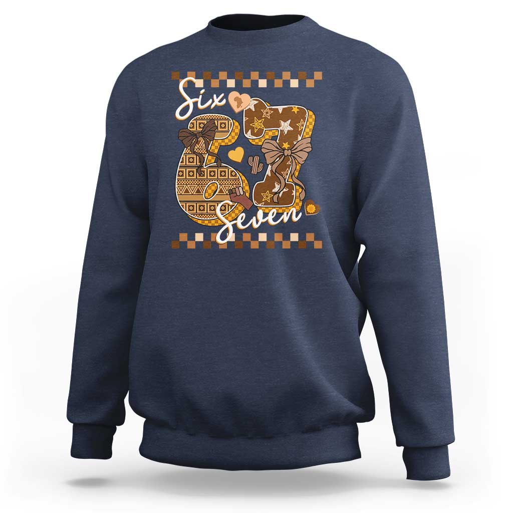Funny African American Melanin Gift Sweatshirt Six Seven Meme
