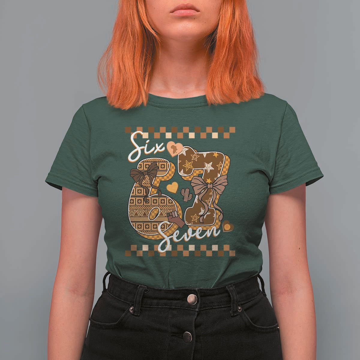 Funny African American Melanin Gift T Shirt For Women Six Seven Meme