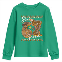 Funny African American Melanin Gift Youth Sweatshirt Six Seven Meme