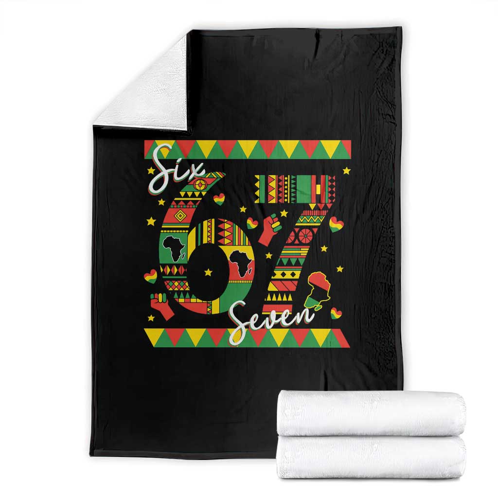 Funny Six Seven Meme Throw Blanket Pan African Culture Gift