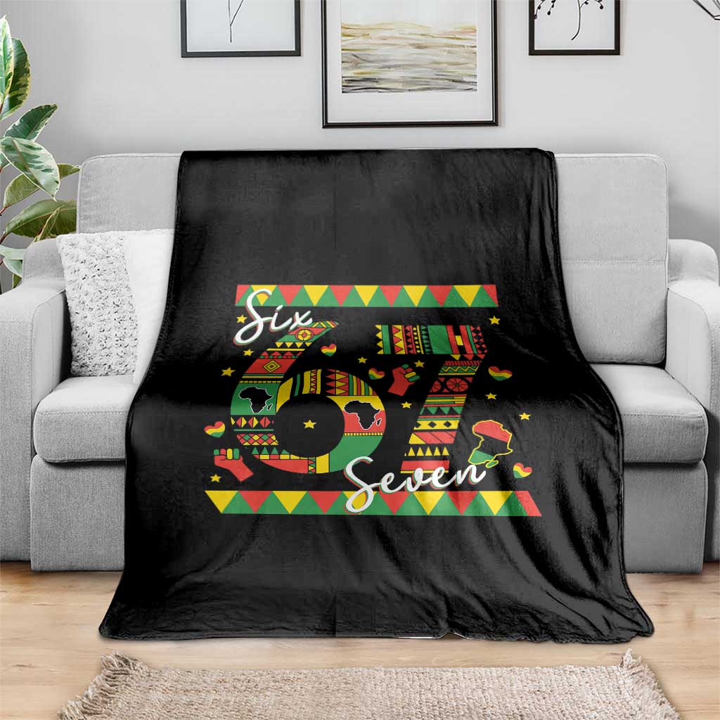 Funny Six Seven Meme Throw Blanket Pan African Culture Gift