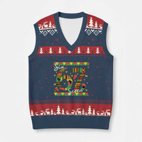Funny Six Seven Meme V-Neck Knit Sweater Vest Pan African Culture Gift