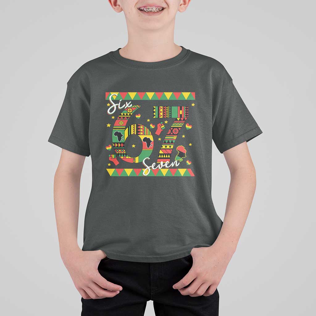 Funny Six Seven Meme T Shirt For Kid Pan African Culture Gift