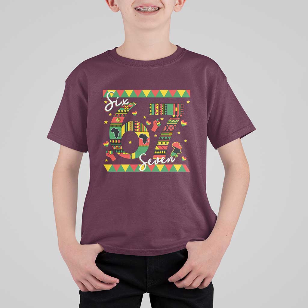 Funny Six Seven Meme T Shirt For Kid Pan African Culture Gift