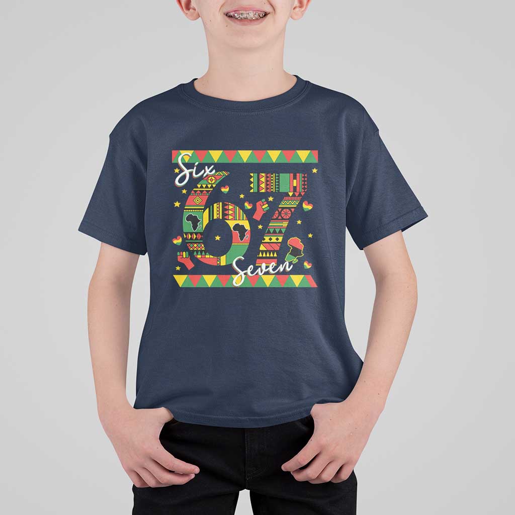 Funny Six Seven Meme T Shirt For Kid Pan African Culture Gift
