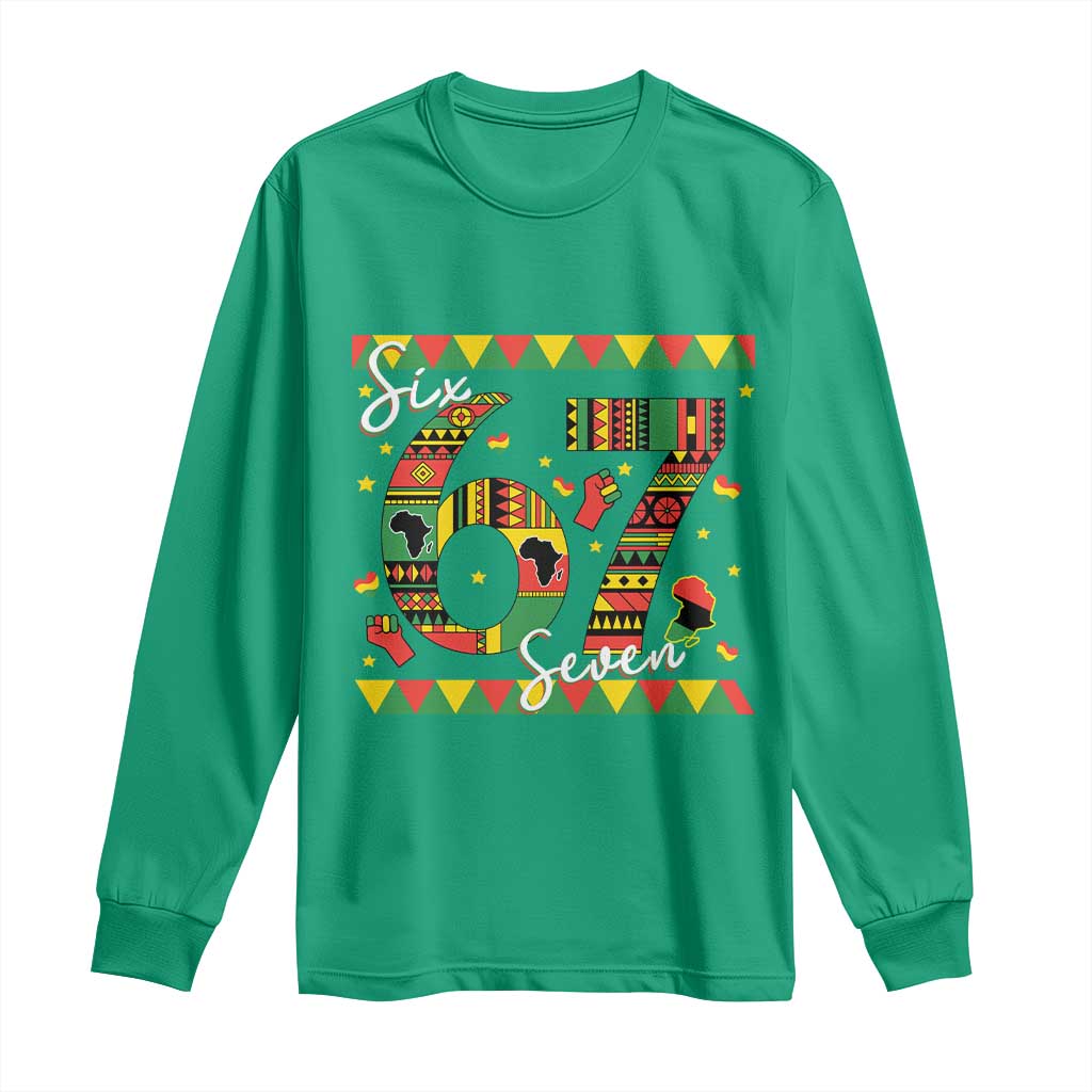 Funny Six Seven Meme Long Sleeve Shirt Pan African Culture Gift
