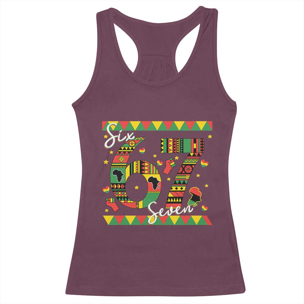 Funny Six Seven Meme Racerback Tank Top Pan African Culture Gift