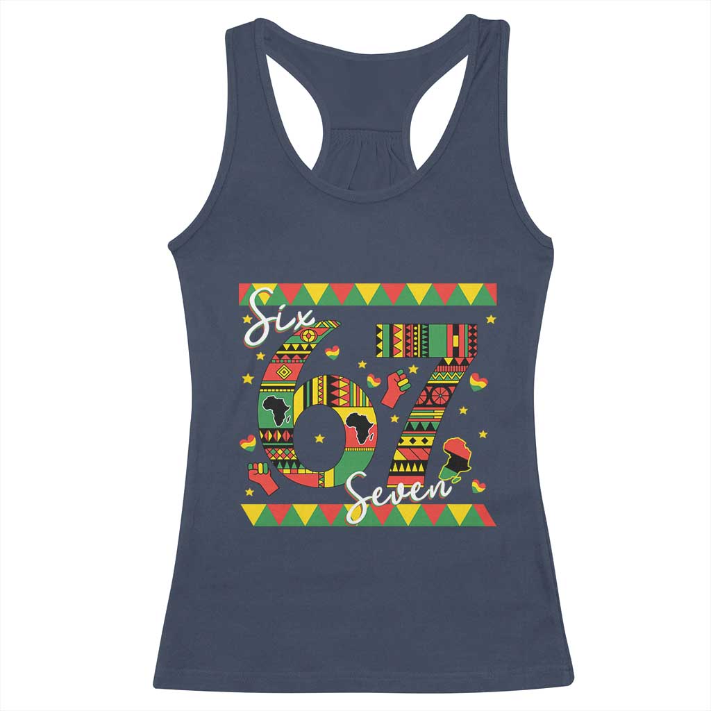 Funny Six Seven Meme Racerback Tank Top Pan African Culture Gift