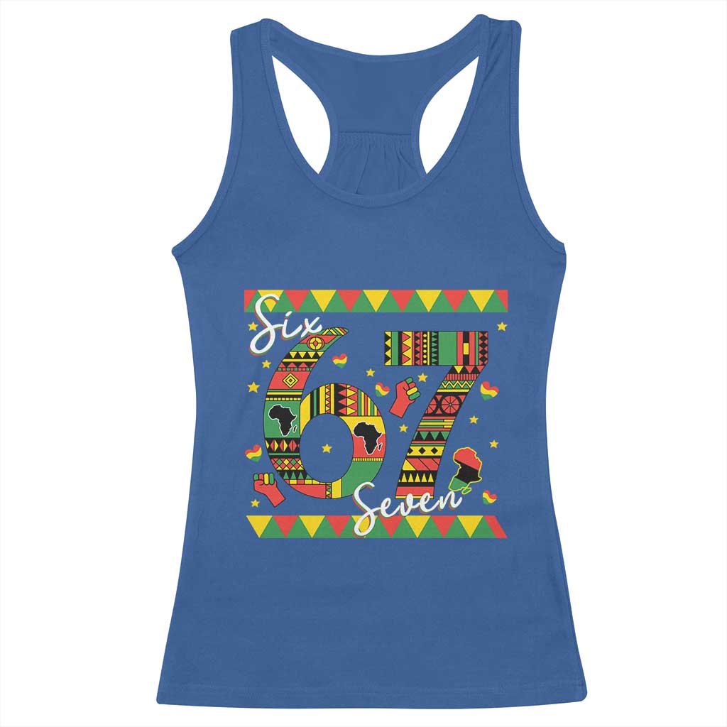 Funny Six Seven Meme Racerback Tank Top Pan African Culture Gift