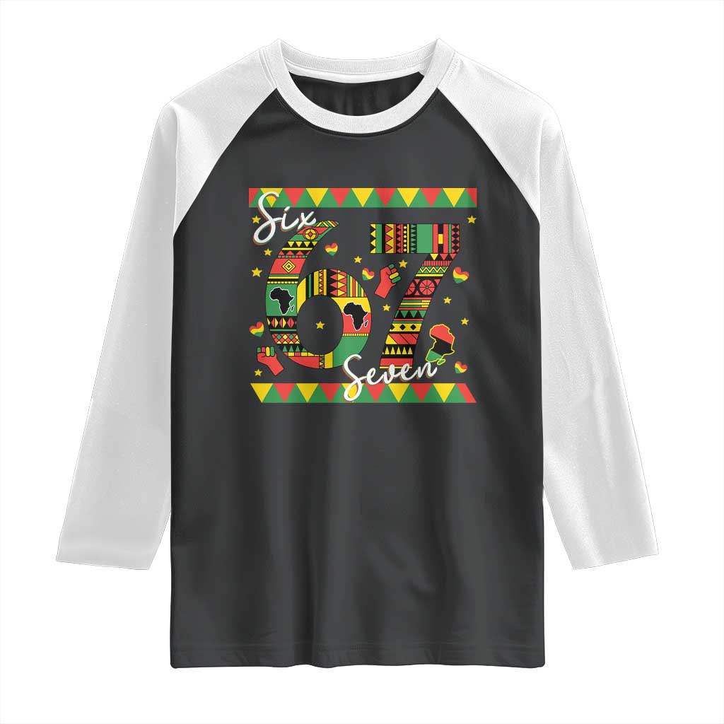 Funny Six Seven Meme Raglan Shirt Pan African Culture Gift