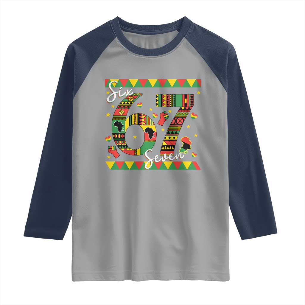 Funny Six Seven Meme Raglan Shirt Pan African Culture Gift