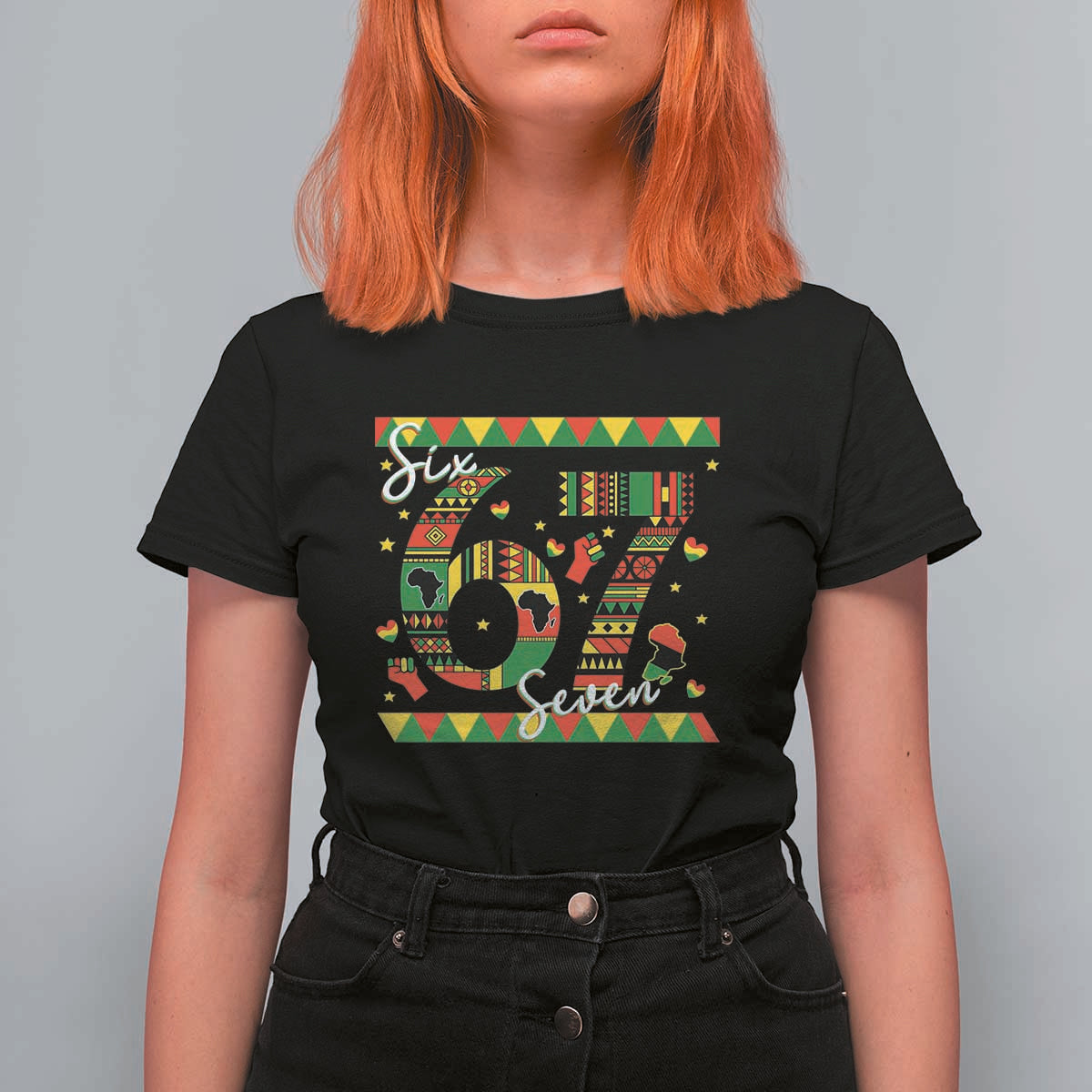 Funny Six Seven Meme T Shirt For Women Pan African Culture Gift