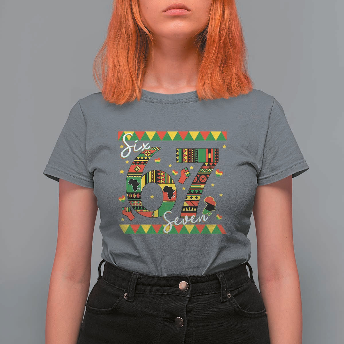 Funny Six Seven Meme T Shirt For Women Pan African Culture Gift