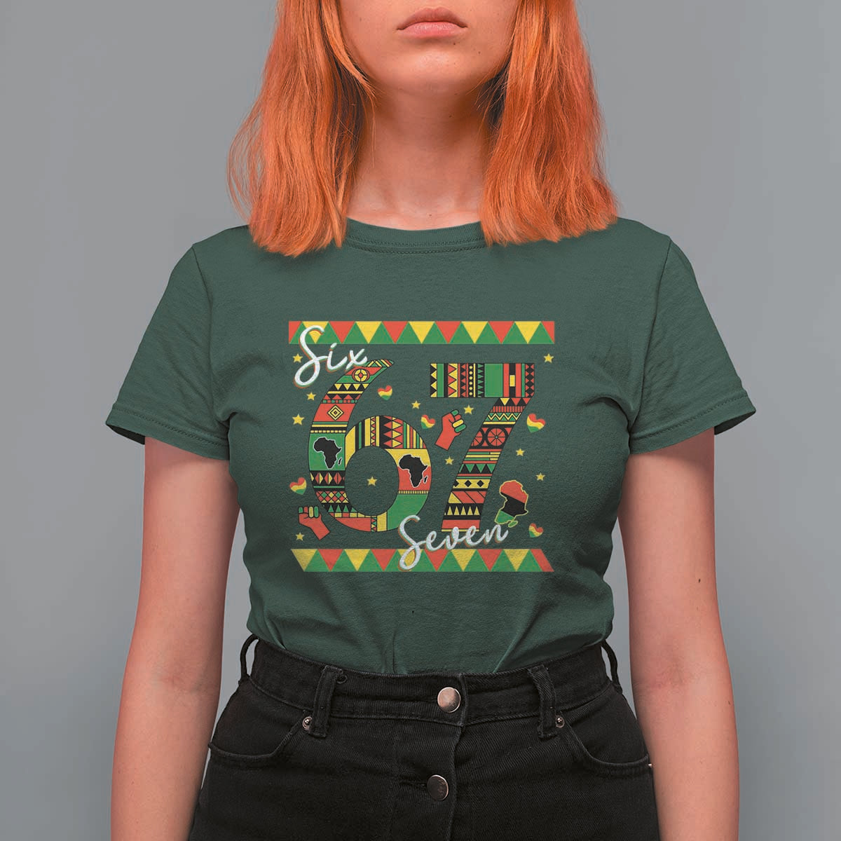 Funny Six Seven Meme T Shirt For Women Pan African Culture Gift