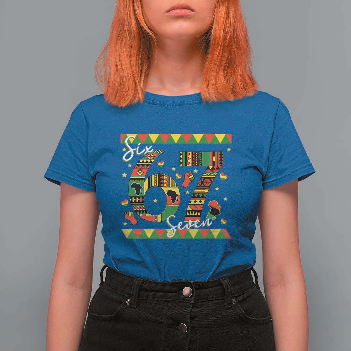 Funny Six Seven Meme T Shirt For Women Pan African Culture Gift