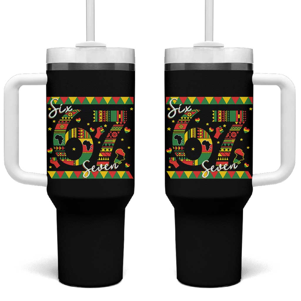 Funny Six Seven Meme Tumbler With Handle Pan African Culture Gift