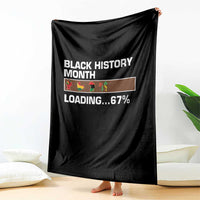 Funny Black History Month Loading Throw Blanket Six Seven Meme