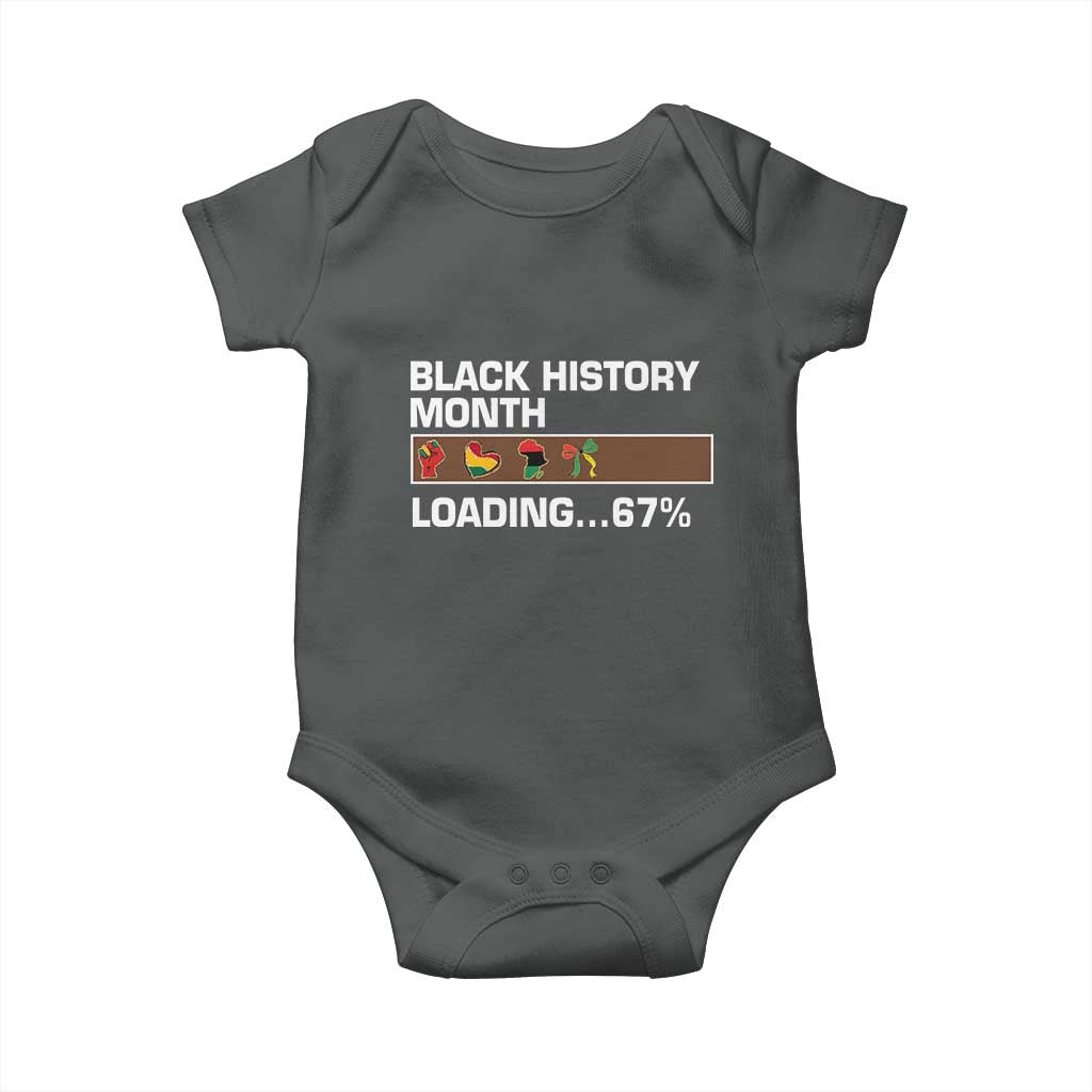 Funny Black History Month Loading Baby Onesie Six Seven Meme