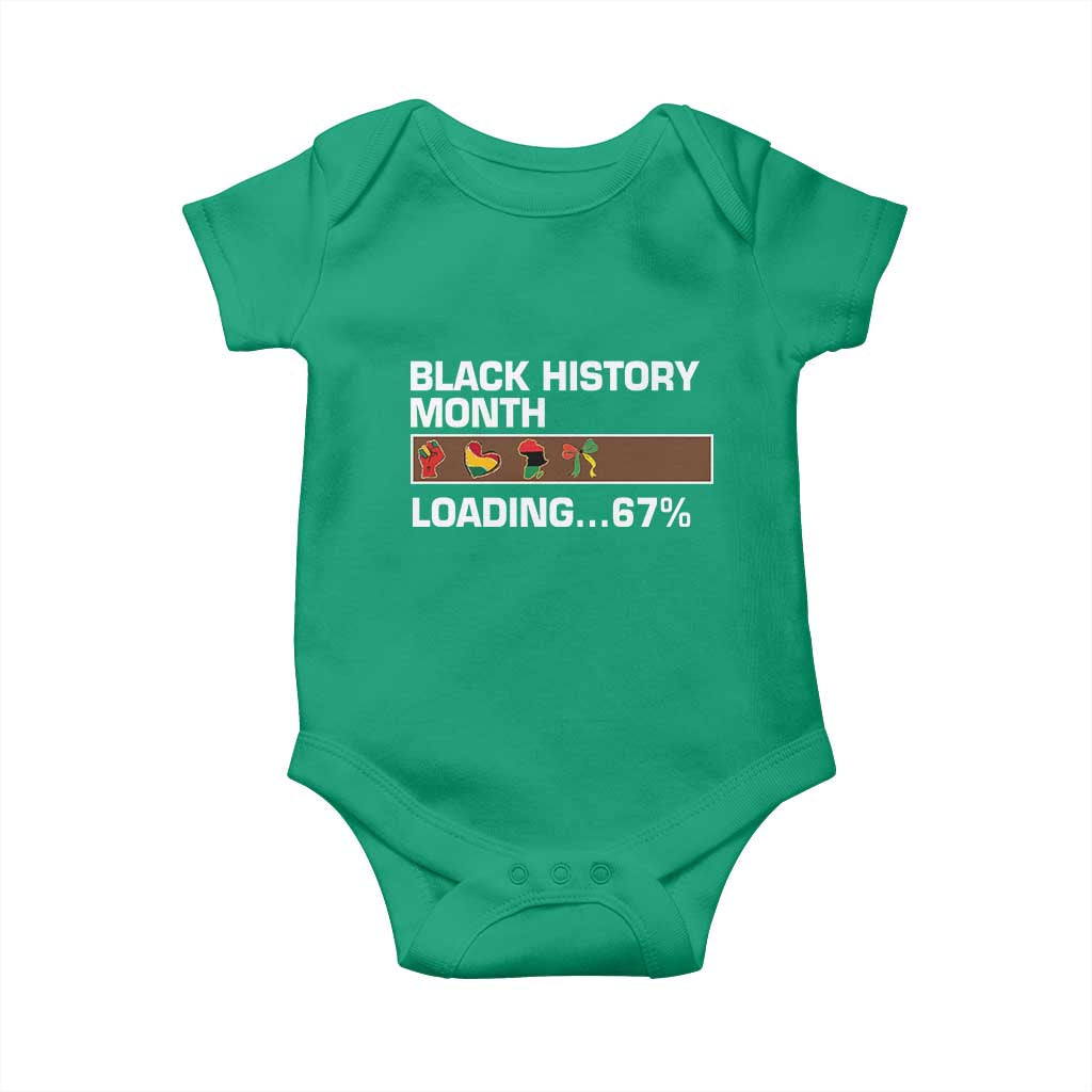 Funny Black History Month Loading Baby Onesie Six Seven Meme
