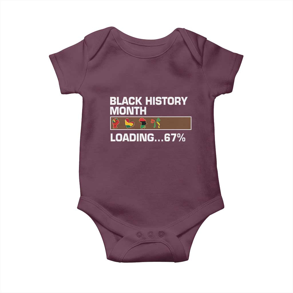 Funny Black History Month Loading Baby Onesie Six Seven Meme