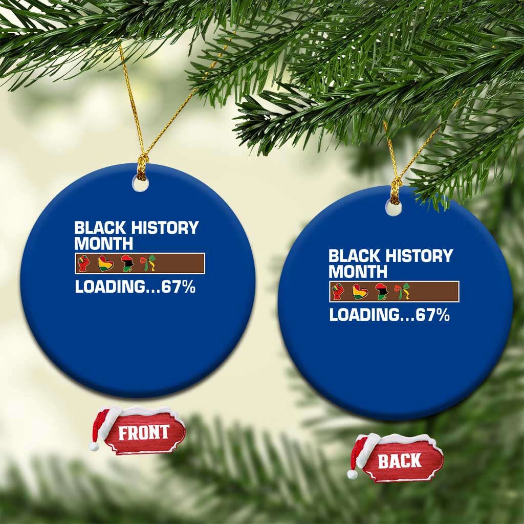 Funny Black History Month Loading Ceramic Ornament Six Seven Meme