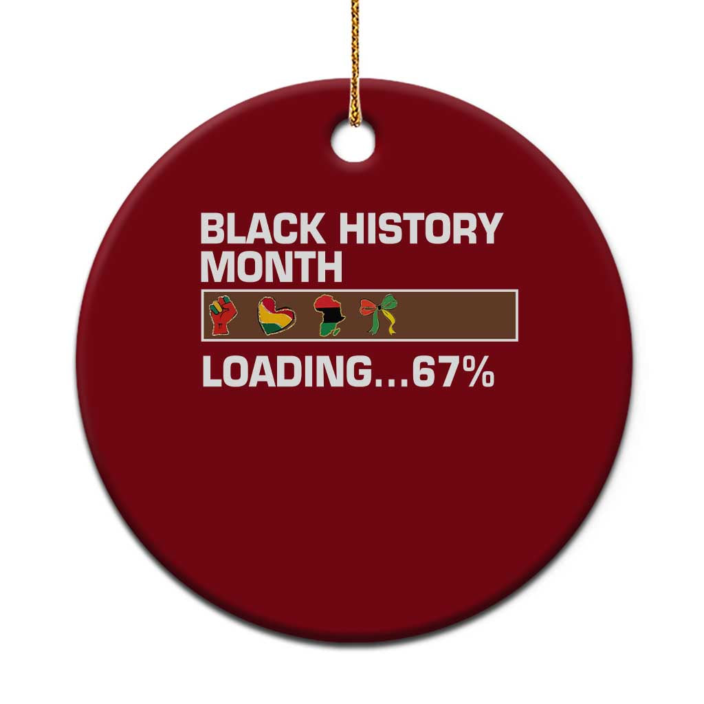 Funny Black History Month Loading Ceramic Ornament Six Seven Meme