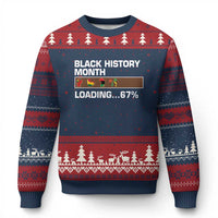 Funny Black History Month Loading Ugly Christmas Sweater Six Seven Meme