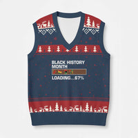 Funny Black History Month Loading V-Neck Knit Sweater Vest Six Seven Meme