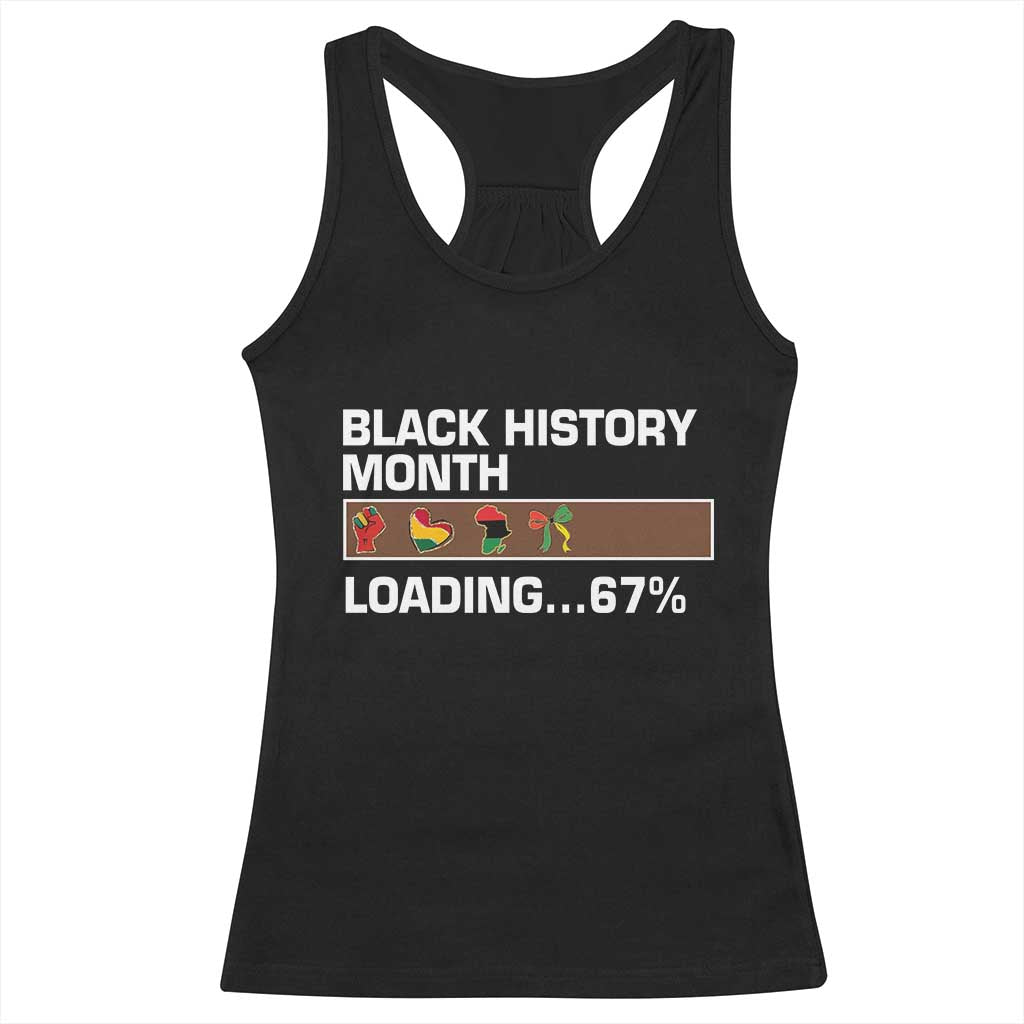 Funny Black History Month Loading Racerback Tank Top Six Seven Meme