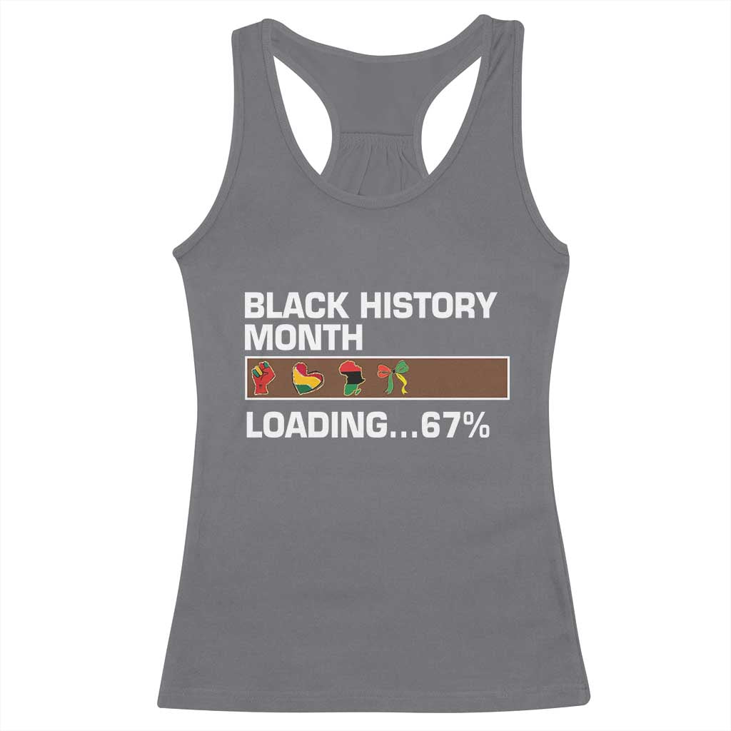 Funny Black History Month Loading Racerback Tank Top Six Seven Meme