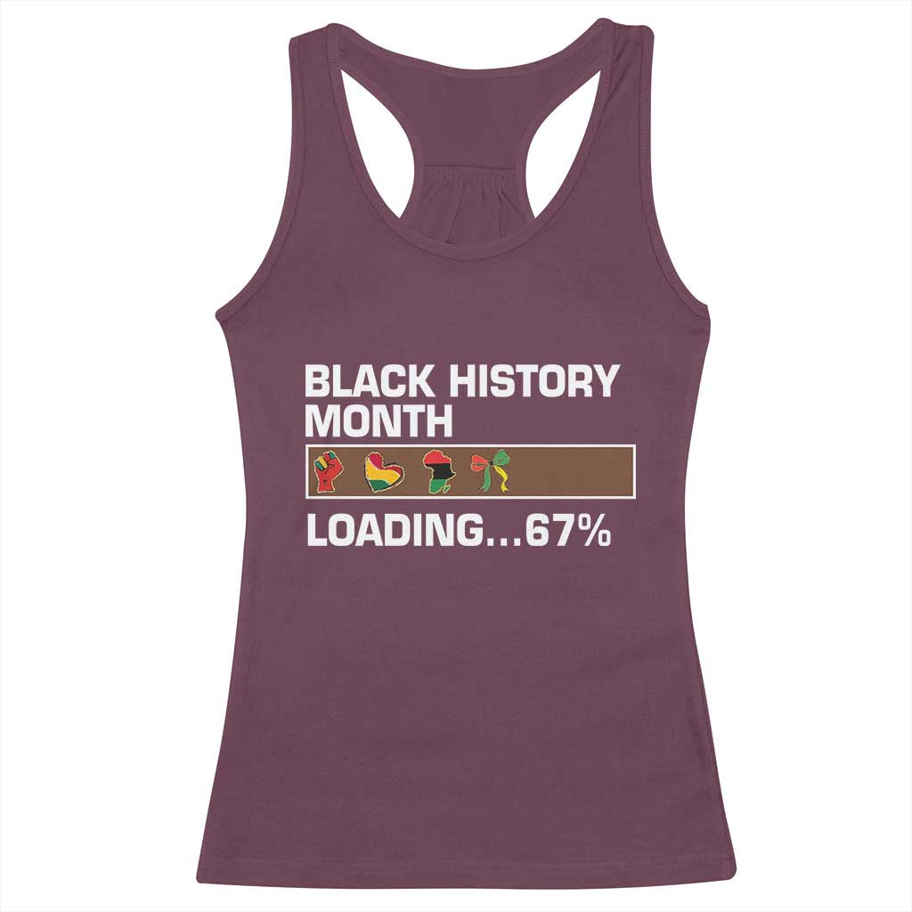 Funny Black History Month Loading Racerback Tank Top Six Seven Meme