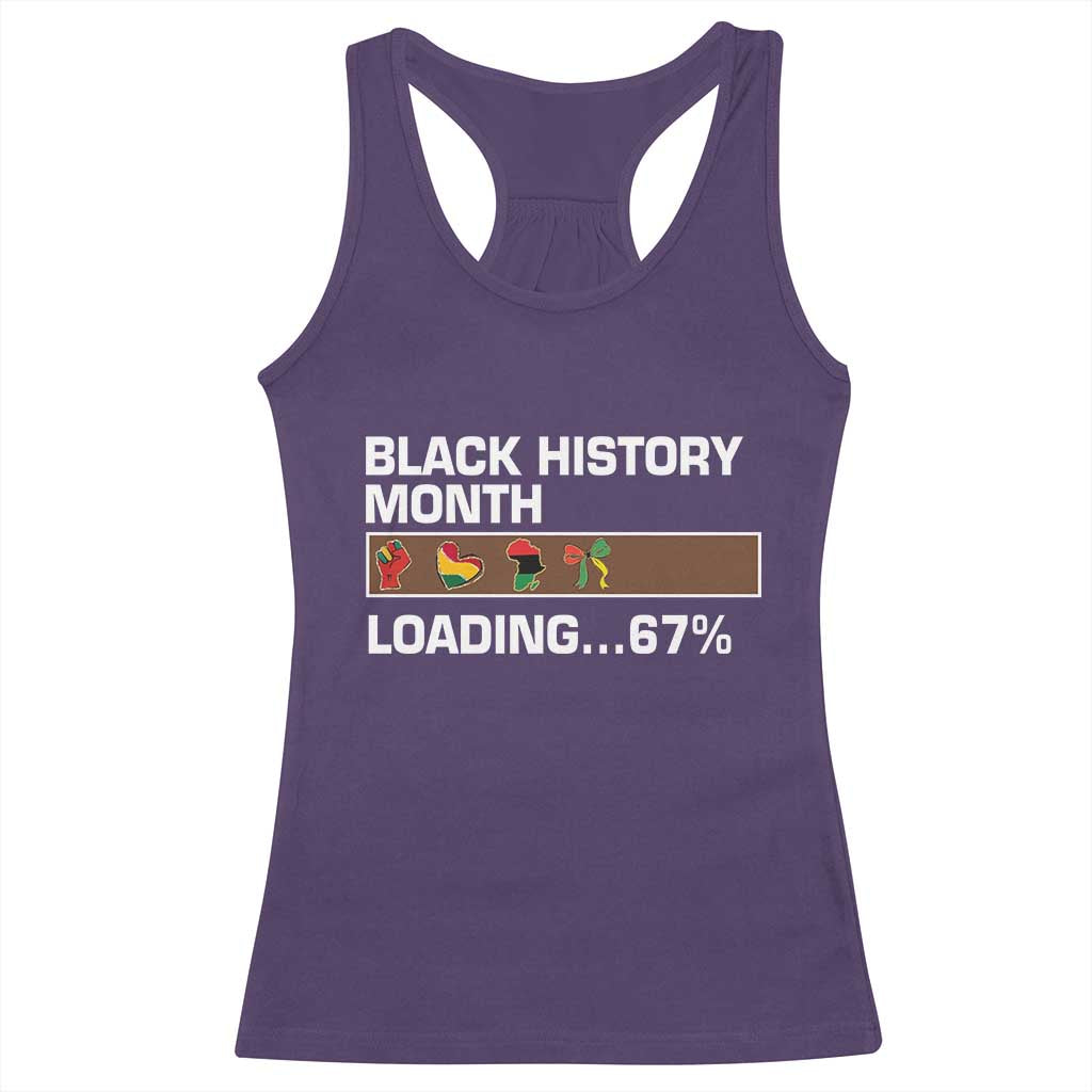 Funny Black History Month Loading Racerback Tank Top Six Seven Meme