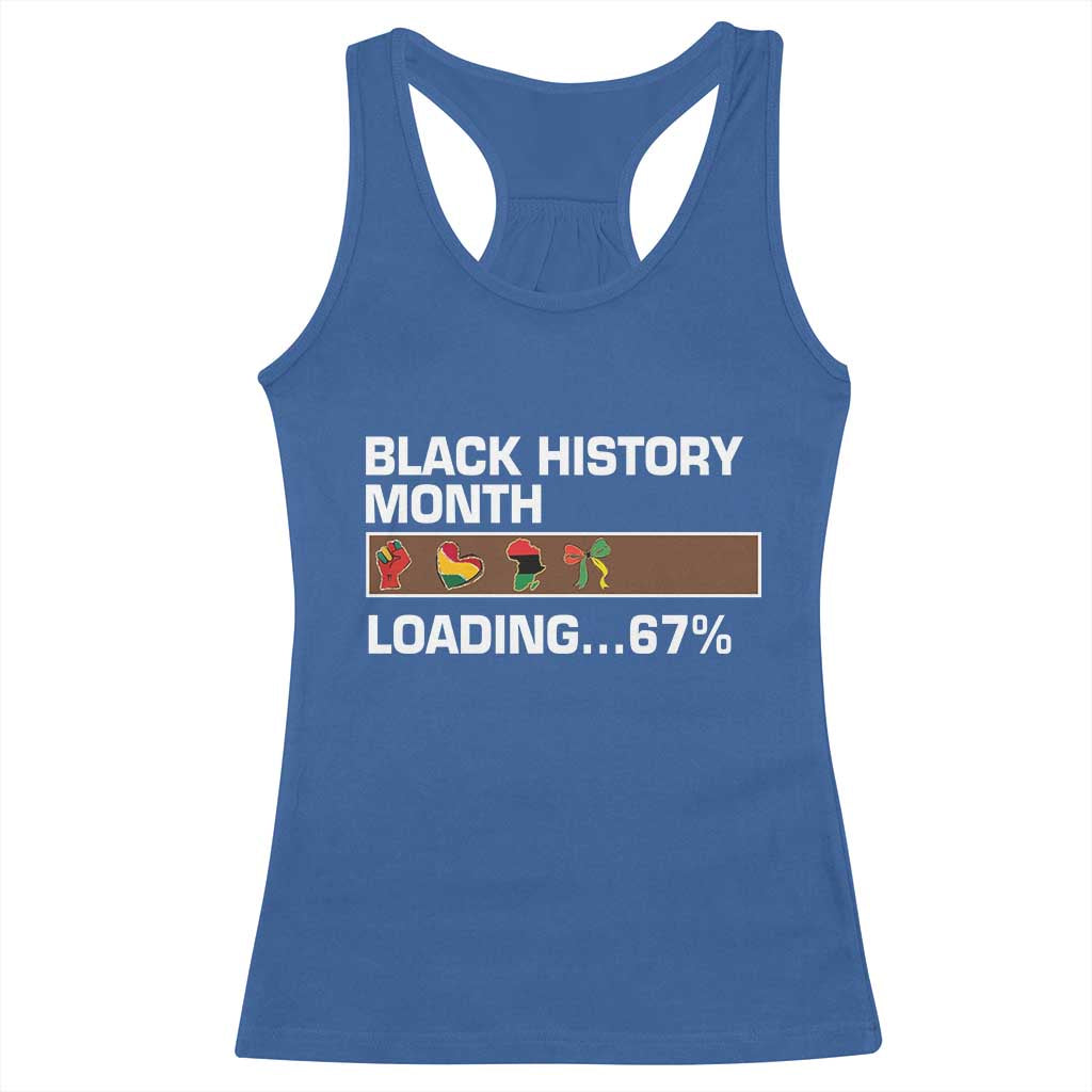 Funny Black History Month Loading Racerback Tank Top Six Seven Meme