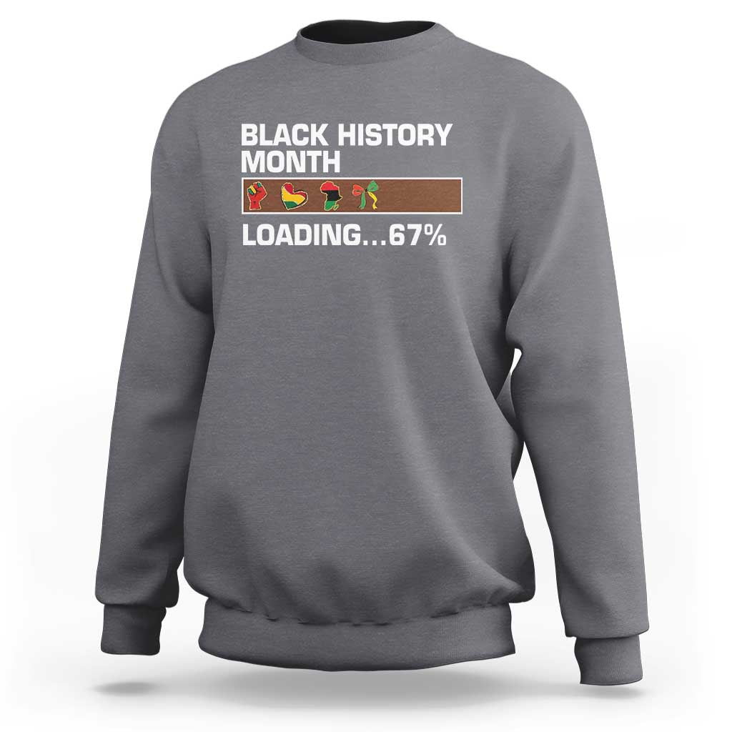 Funny Black History Month Loading Sweatshirt Six Seven Meme