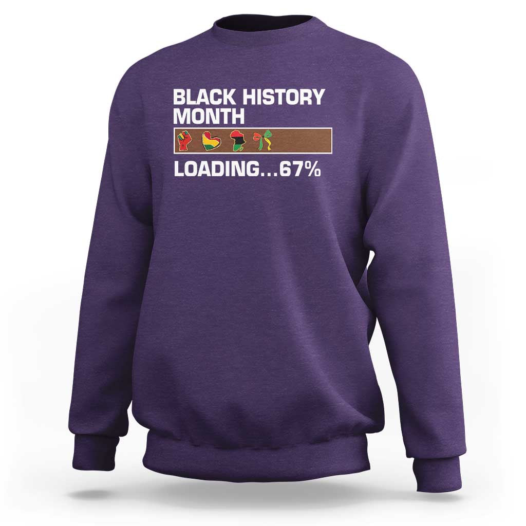 Funny Black History Month Loading Sweatshirt Six Seven Meme