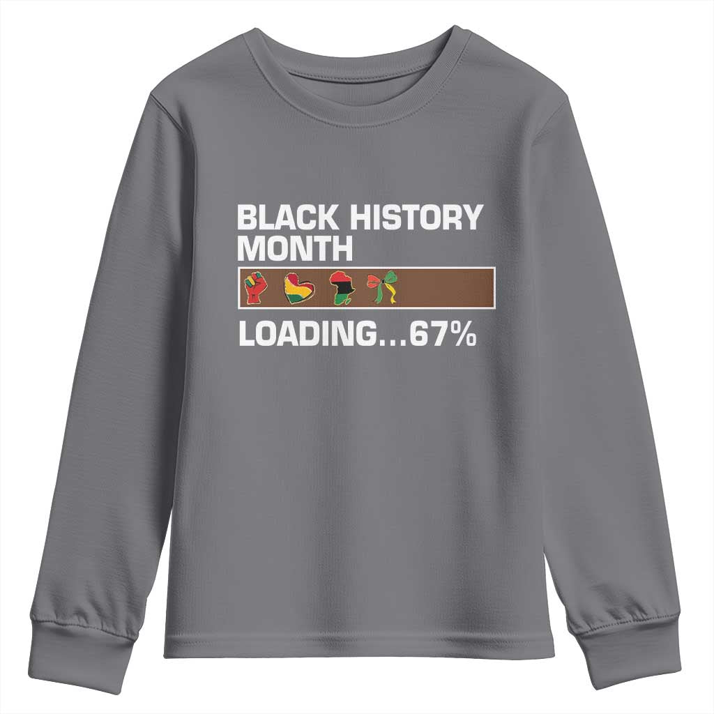 Funny Black History Month Loading Youth Sweatshirt Six Seven Meme