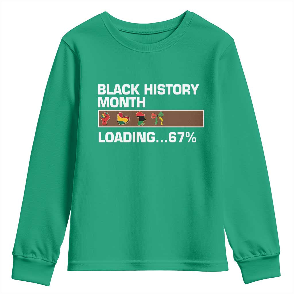 Funny Black History Month Loading Youth Sweatshirt Six Seven Meme