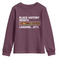 Funny Black History Month Loading Youth Sweatshirt Six Seven Meme