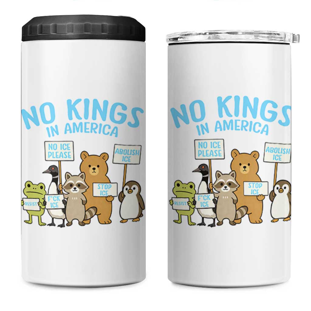 Funny Protest Animals Abolish Ice 4 in 1 Can Cooler Tumbler Minneapolis USA Support Gift