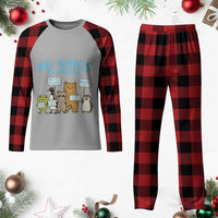 Funny Protest Animals Abolish Ice Plaid Pajama Set Minneapolis USA Support Gift