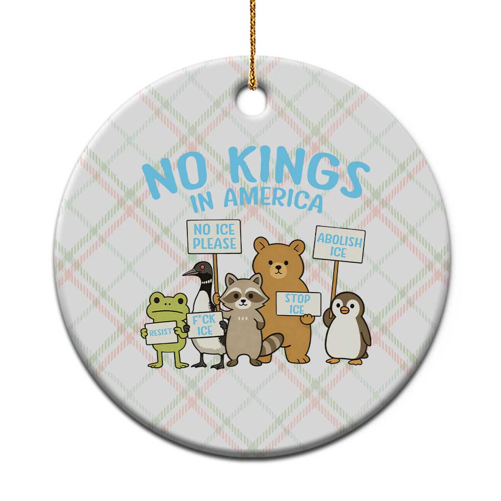Funny Protest Animals Abolish Ice Ceramic Ornament Minneapolis USA Support Gift