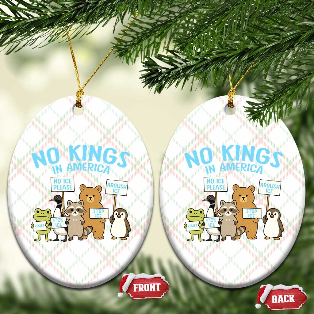 Funny Protest Animals Abolish Ice Ceramic Ornament Minneapolis USA Support Gift