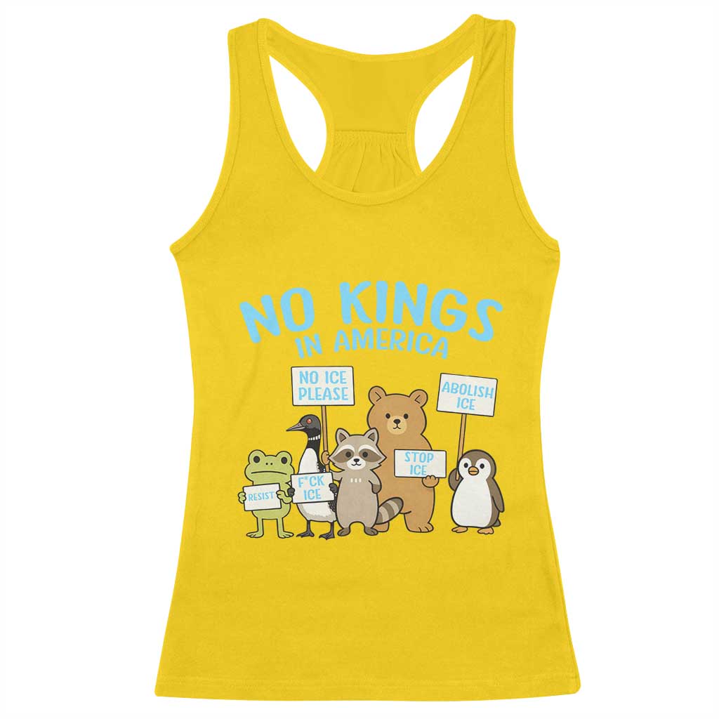 Funny Protest Animals Abolish Ice Racerback Tank Top Minneapolis USA Support Gift
