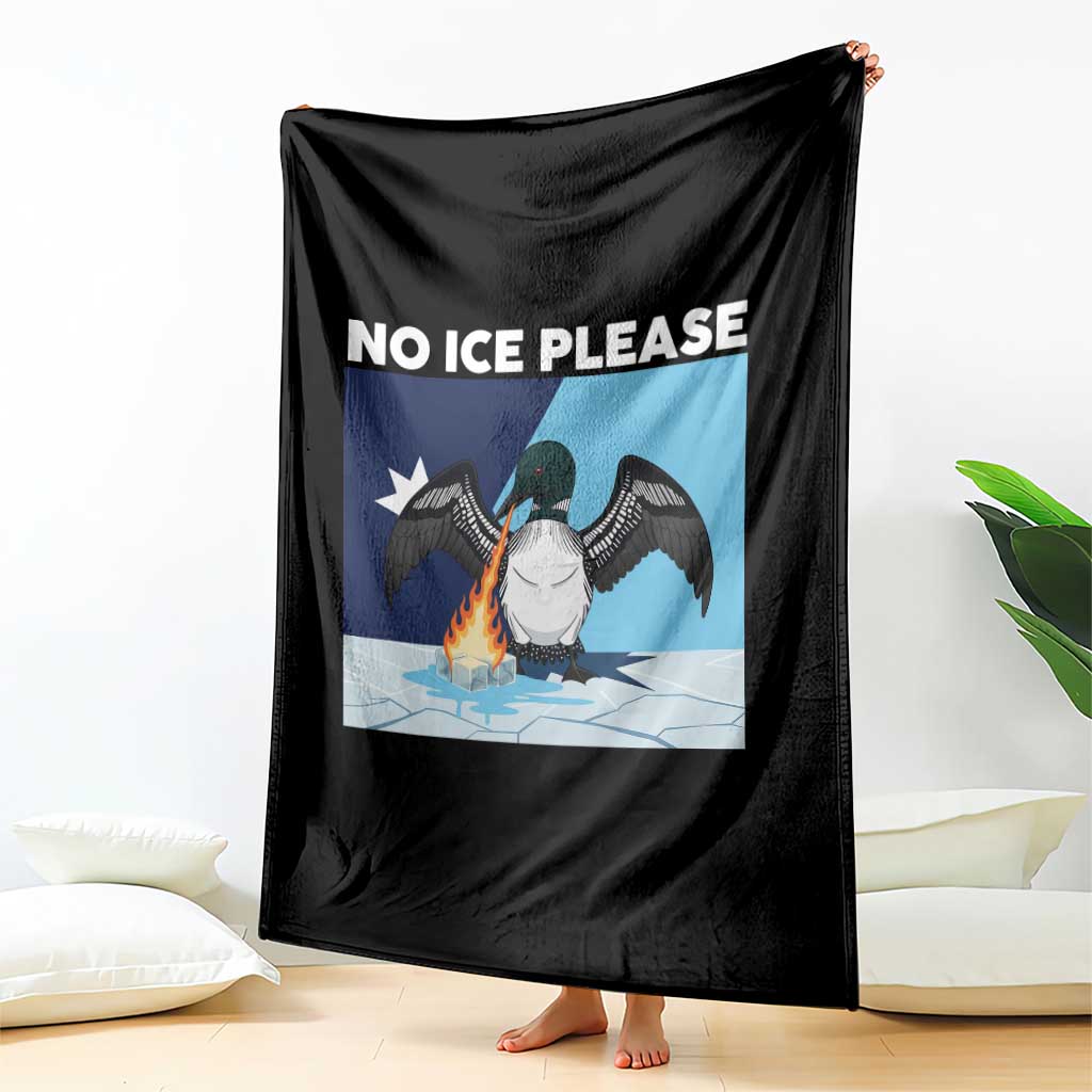 Funny Fire Breathing Loon Throw Blanket No Ice Please