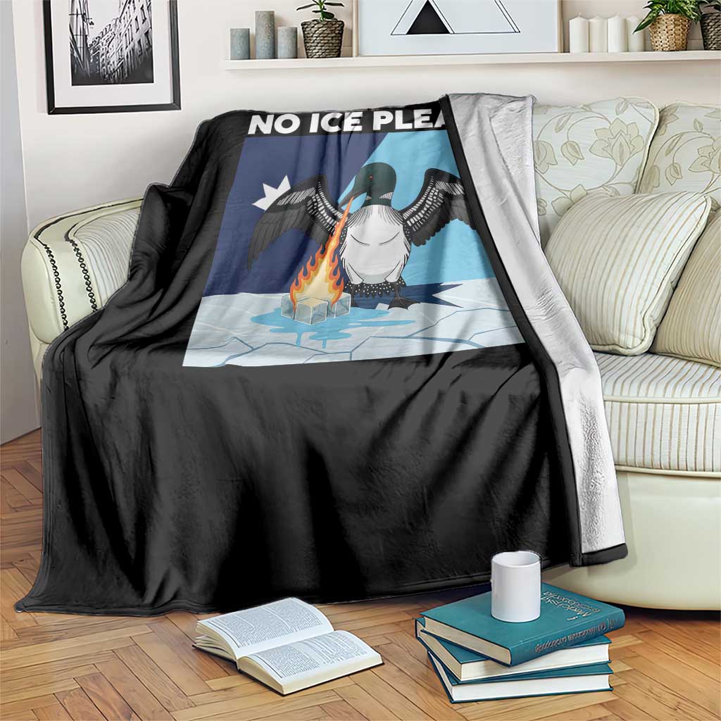 Funny Fire Breathing Loon Throw Blanket No Ice Please
