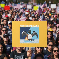 Funny Fire Breathing Loon Protest Sign No Ice Please